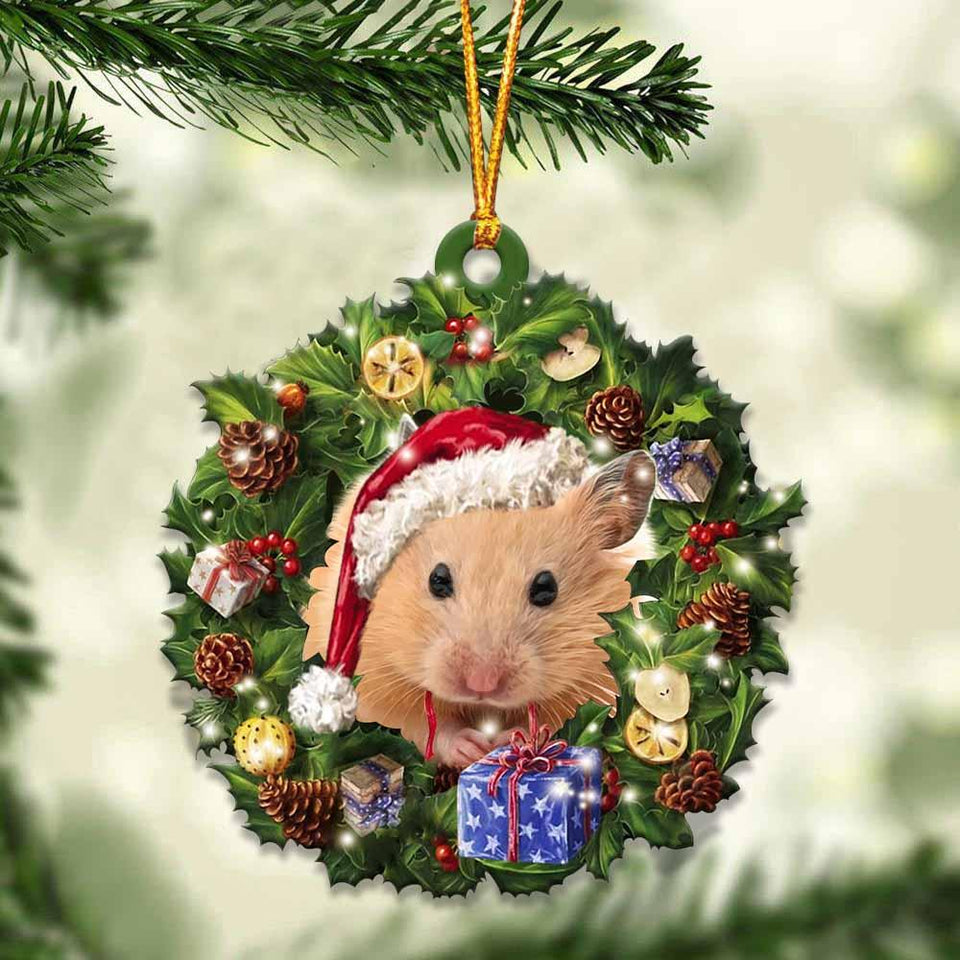 Hamster and christmas gift for her gift for him gift for Hamster lover ornament, Christmas Ornament
