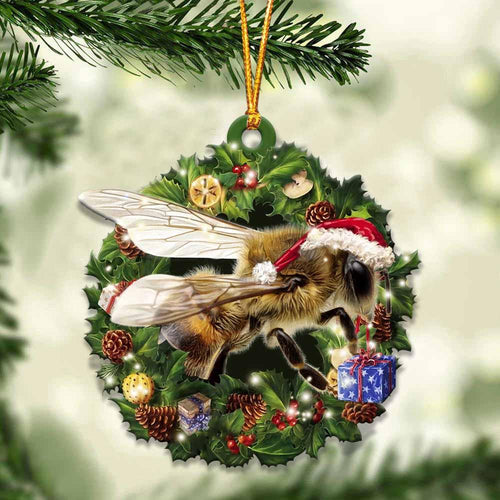 Bee and christmas gift for her gift for him gift for Bee lover ornament, Christmas Ornament, Car Ornament