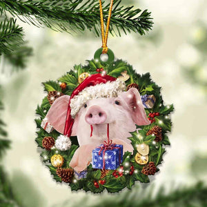 Pig and christmas gift for her gift for him gift for Pig lover ornament, Christmas Ornament, Car Ornament