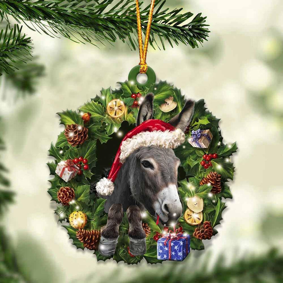 Donkey and Christmas gift for her gift for him gift for Donkey lover ornament, Christmas Ornament