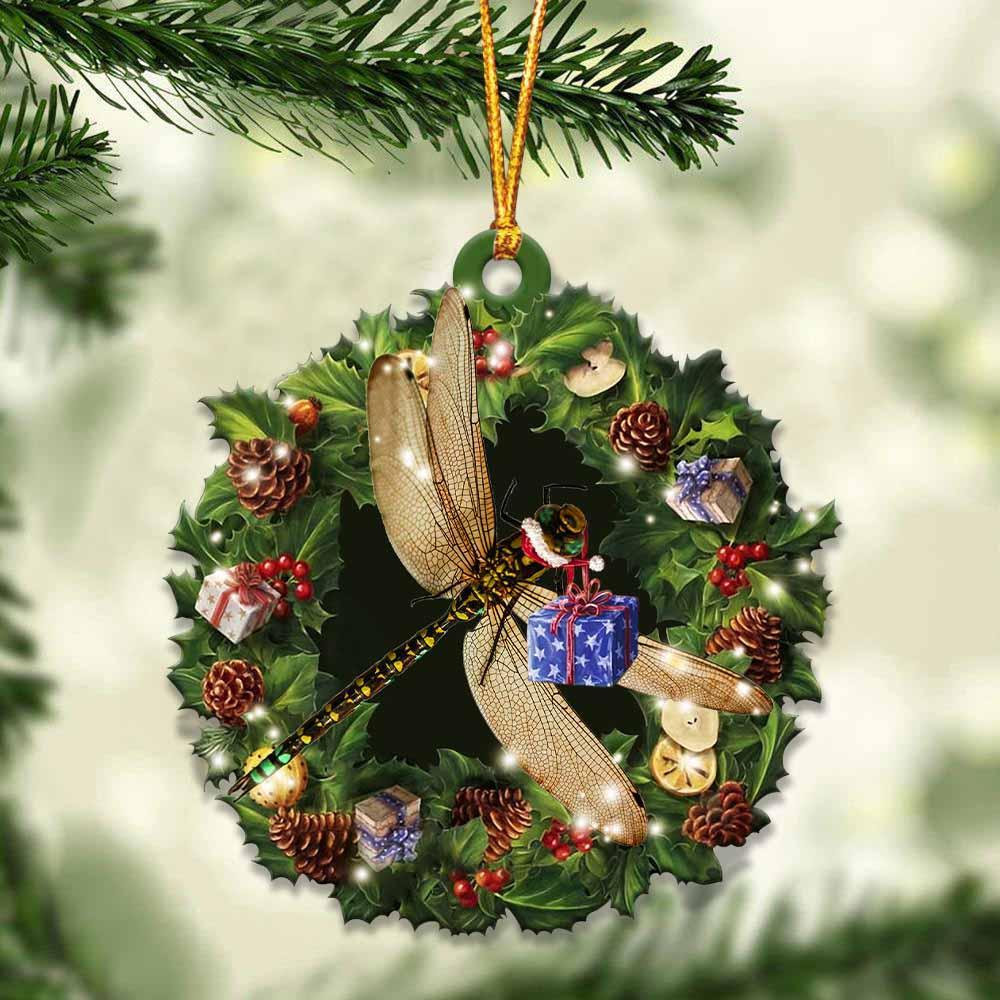 Dragonfly And Christmas Gift For Her Gift For Him Gift For Dragonfly Lover Ornament
