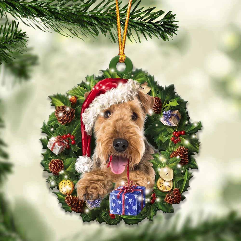 Airedale Terrier and Christmas gift for her gift for him gift for Airedale Terrier lover ornament, Christmas Ornament