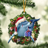 Dolphin and Christmas gift for her gift for him gift for Dolphin lover ornament, Christmas Ornament