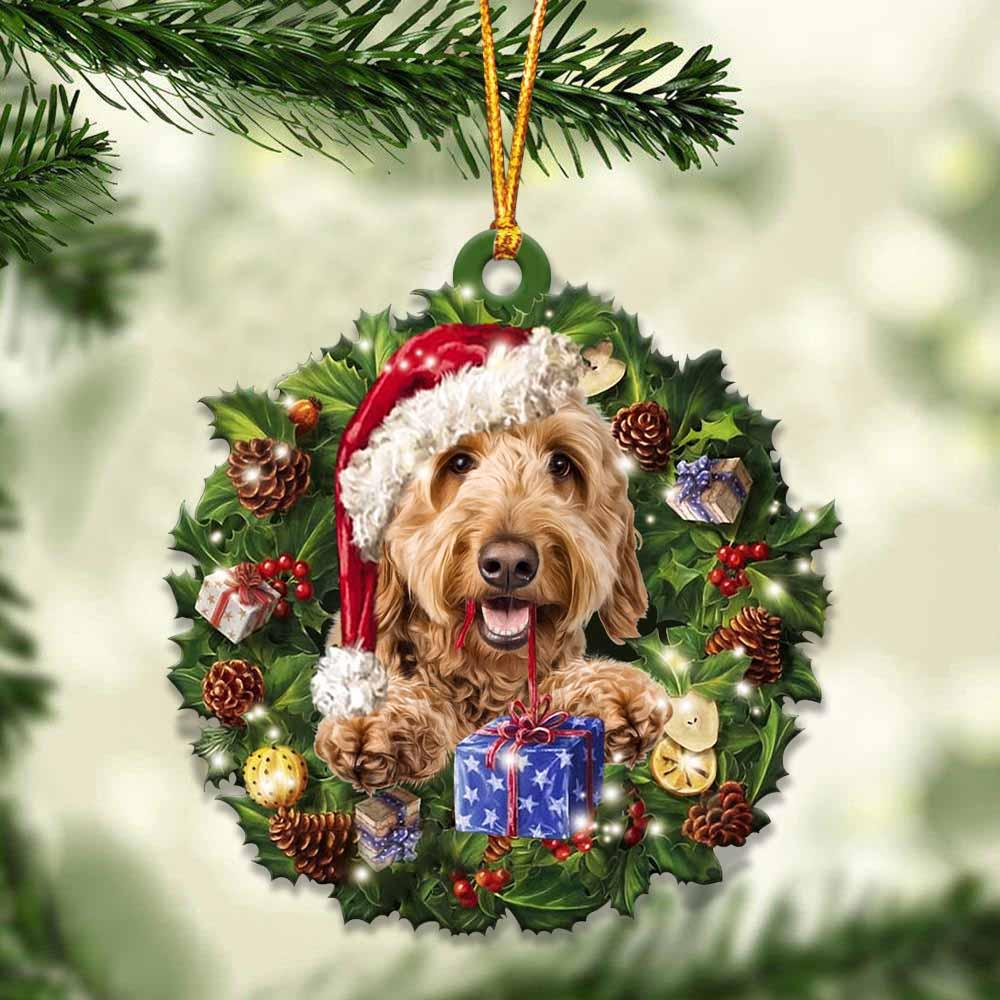 Goldendoodle and Christmas gift for her gift for him gift for Goldendoodle lover ornament, Christmas Ornament