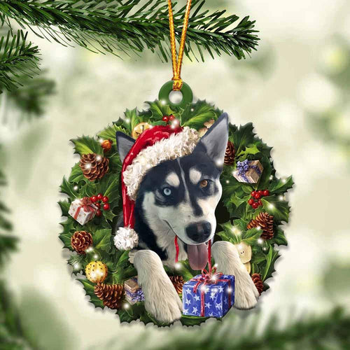 Godmerch- Husky and Christmas gift for her gift for him gift for Husky lover ornament cus, Christmas Ornament