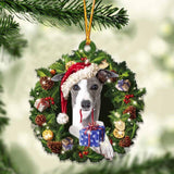 Greyhound and Christmas gift for her gift for him gift for Greyhound lover ornament, Christmas Ornament