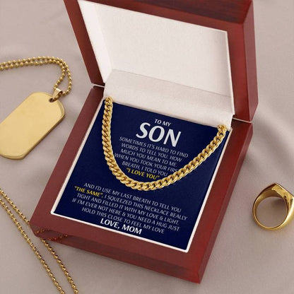 Son Necklace - Feel My Love from Mom - Cuban Link Chain Necklace - TGV