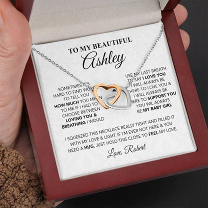 To My Beautiful Soulmate, Wife Necklace Gift - I would use my last breath to say I love you My Baby Girl Love Knot, Alluring Beauty, Sunflower, Turtle Necklace Girlfriend Gift- 363B - TGV