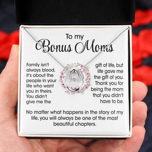 To My Bonus Mom Necklace Gift - Life gave me the gift of you Love Knot, Alluring Beauty, Eternal Hope Necklace 070C - TGV