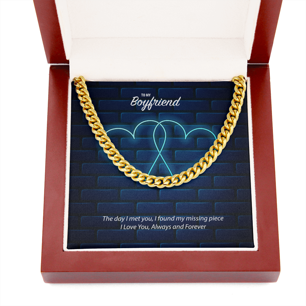 To My Boyfriend Cuban Link Chain Necklace