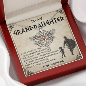 To My Daughter Granddaughter Necklace Gift - Viking Style Whisper Back I Am The Storm Braver, Stronger, Smarter and Loved - I Love you to the Valhalla and back - Custom Love Knot, Eternal Hope, Alluring Beauty Necklace 052D - TGV
