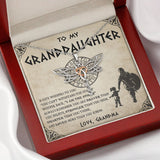 To My Daughter Granddaughter Necklace Gift - Viking Style Whisper Back I Am The Storm Braver, Stronger, Smarter and Loved - I Love you to the Valhalla and back - Custom Love Knot, Eternal Hope, Alluring Beauty Necklace 052D - TGV