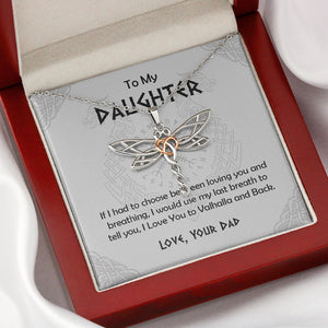 To My Shieldmaiden - Wife Girlfriend Necklace Gift - Viking Style Personalized Daugther Granddaughter Gift - I Love you to the Valhalla and back - Custom Love Knot, Eternal Hope, Alluring Beauty Necklace 052C - TGV