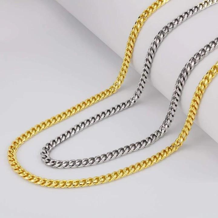 To My Smokin' Hot Husband Necklace Gift I married You Because I Can't Live Without You Wife to Husband Cuban Link Chain Necklace Valentine Gift 343U - TGV