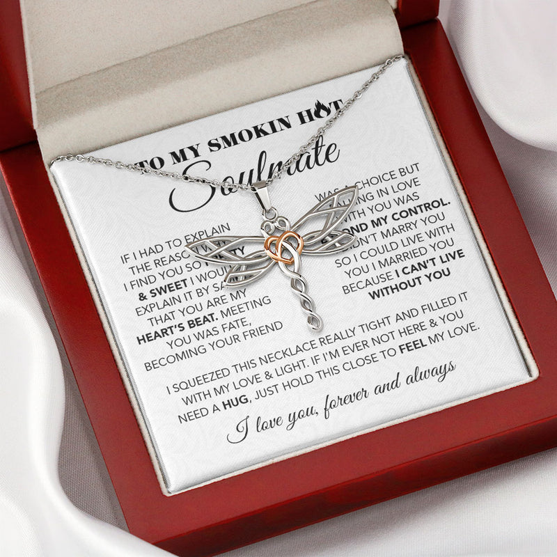 To My Smokin Hot Wife, Soulmate Necklace Gift - Pretty & Sweet You are my Heart's Beat Love Knot, Alluring Beauty, Sunflower, Turtle Necklace - 363A - TGV