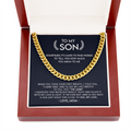 To My Son - A Hug Just Hold This Close To Feel My Love - Cuban Link Chain Necklace - TGV