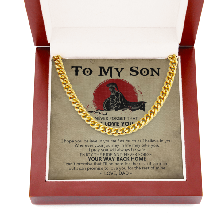 To My Son - I Can Promise To Love You For The Rest Of Mine - Cuban Link Chain Necklace - TGV