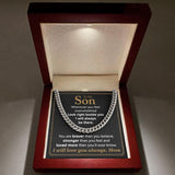 To My Son Necklace - I will love you always, Mom Cuban Link Chain Necklace XL007G - TGV