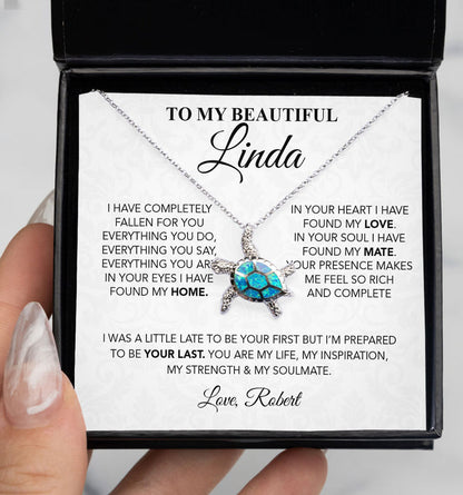 To My Wife Girlfriend Necklace Gift - In your eyes I have found my home - Love Knot, Alluring Beauty, Sunflower, Turtle Necklace Girlfriend Gift- 363C - TGV