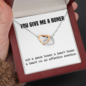 To My Wife Girlfriend Soulmate Necklace - Funny You Give Me A Boner An Affection Erection Love Knot - Alluring Beauty - Cross Dancing Necklace 029E - TGV