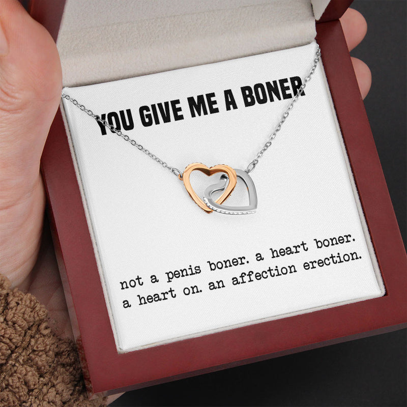 To My Wife Girlfriend Soulmate Necklace - Funny You Give Me A Boner An Affection Erection Love Knot - Alluring Beauty - Cross Dancing Necklace 029E - TGV