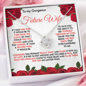 To My Wife Girlfriend Soulmate Necklace - I Wish Turn Back The Clock - Find You Sooner and Love You Longer - Love Knot Necklace Alluring Beauty Necklace - Cross Dancing Necklace 029G - TGV