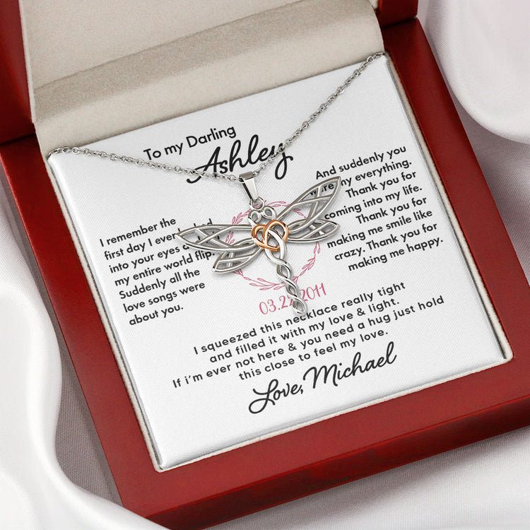 To My Wife Soulmate Girlfriend Necklace Gift I remember the first day I ever looked into your eyes - Custom Love Knot Necklace, Alluring Beauty, Sunflower Necklace Gift 003C - TGV