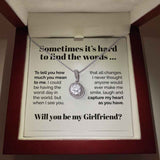 Will You Be My Girlfriend Eternal Hope Necklace Gift Sometimes It's Hard To Find The Words ... 015Q - TGV