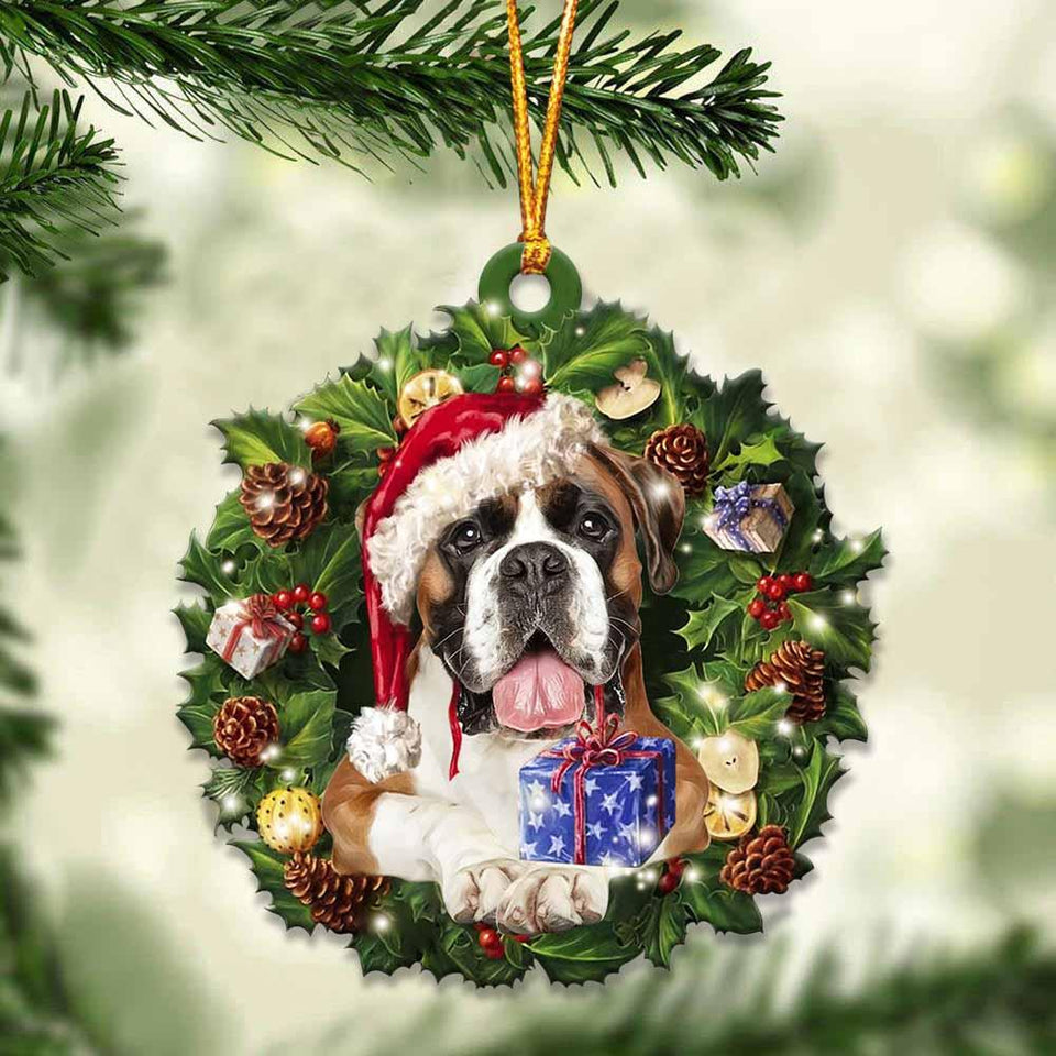 Boxer and Christmas gift for her gift for him gift for Boxer lover ornament, Christmas Ornament, Car Ornament