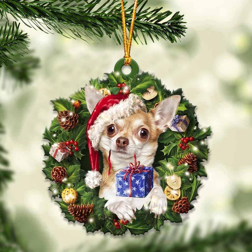 Chihuahua And Christmas Gift For Her Gift For Him Gift For Chihuahua Lover Ornament