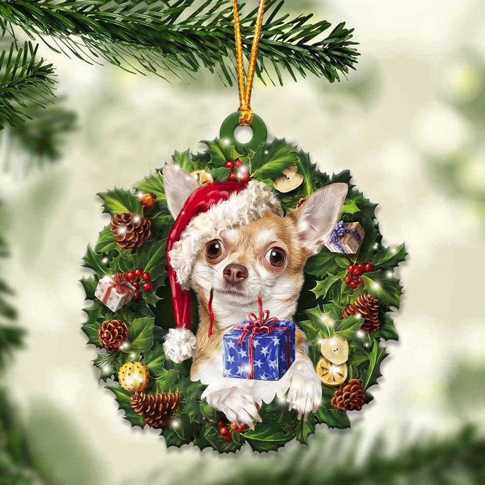 Chihuahua and Christmas gift for her gift for him gift for Chihuahua lover ornament, Christmas Ornament