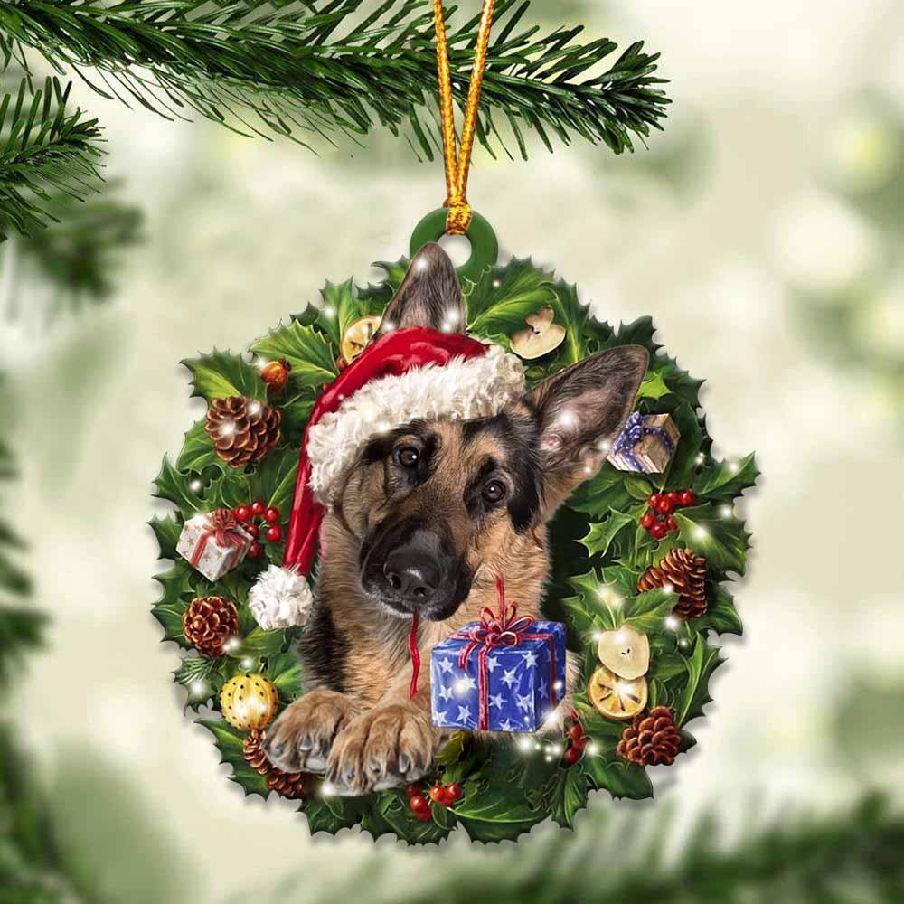 German Shepherd and Christmas gift for her gift for him gift for German Shepherd lover ornament, Christmas Ornament