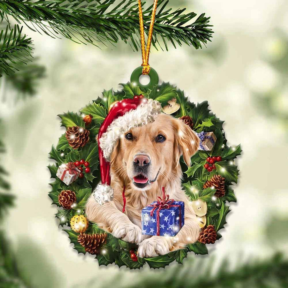 Golden Retriever and Christmas gift for her gift for him gift for Golden Retriever lover ornament, Christmas Ornament
