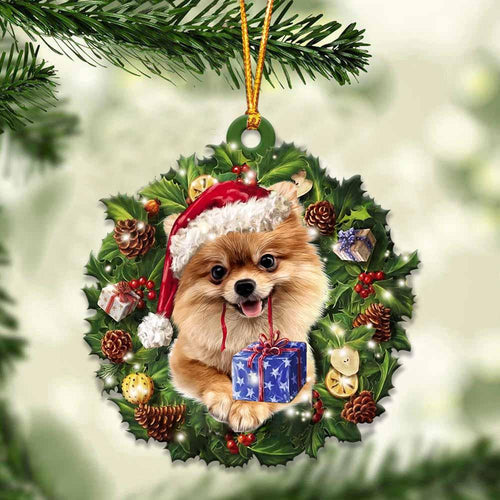 Gold Pomeranian and Christmas gift for her gift for him gift for Gold Pomeranian lover ornament, Christmas Ornament