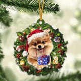 Gold Pomeranian and Christmas gift for her gift for him gift for Gold Pomeranian lover ornament, Christmas Ornament