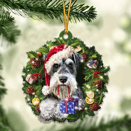 Schnauzer And Christmas Gift For Her Gift For Him Gift For Schnauzer Lover Ornament