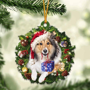 Sheltie and Christmas gift for her gift for him gift for Sheltie lover ornament, Christmas Ornament