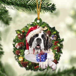 St. Bernard and Christmas gift for her gift for him gift for St. Bernard lover ornament, Christmas Ornament