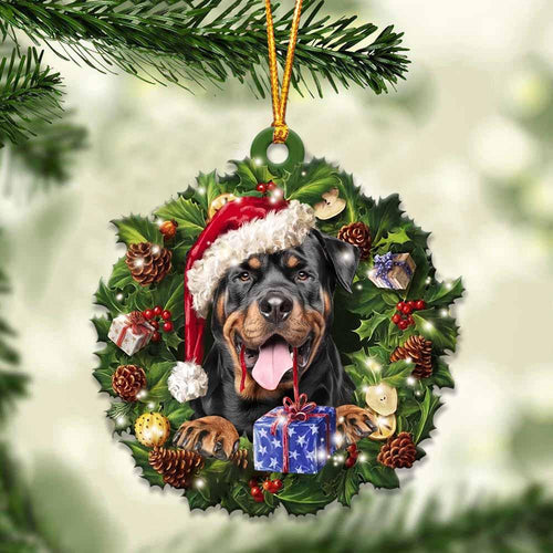 Rottweiler and Christmas gift for her gift for him gift for Rottweiler lover ornament, Christmas Ornament