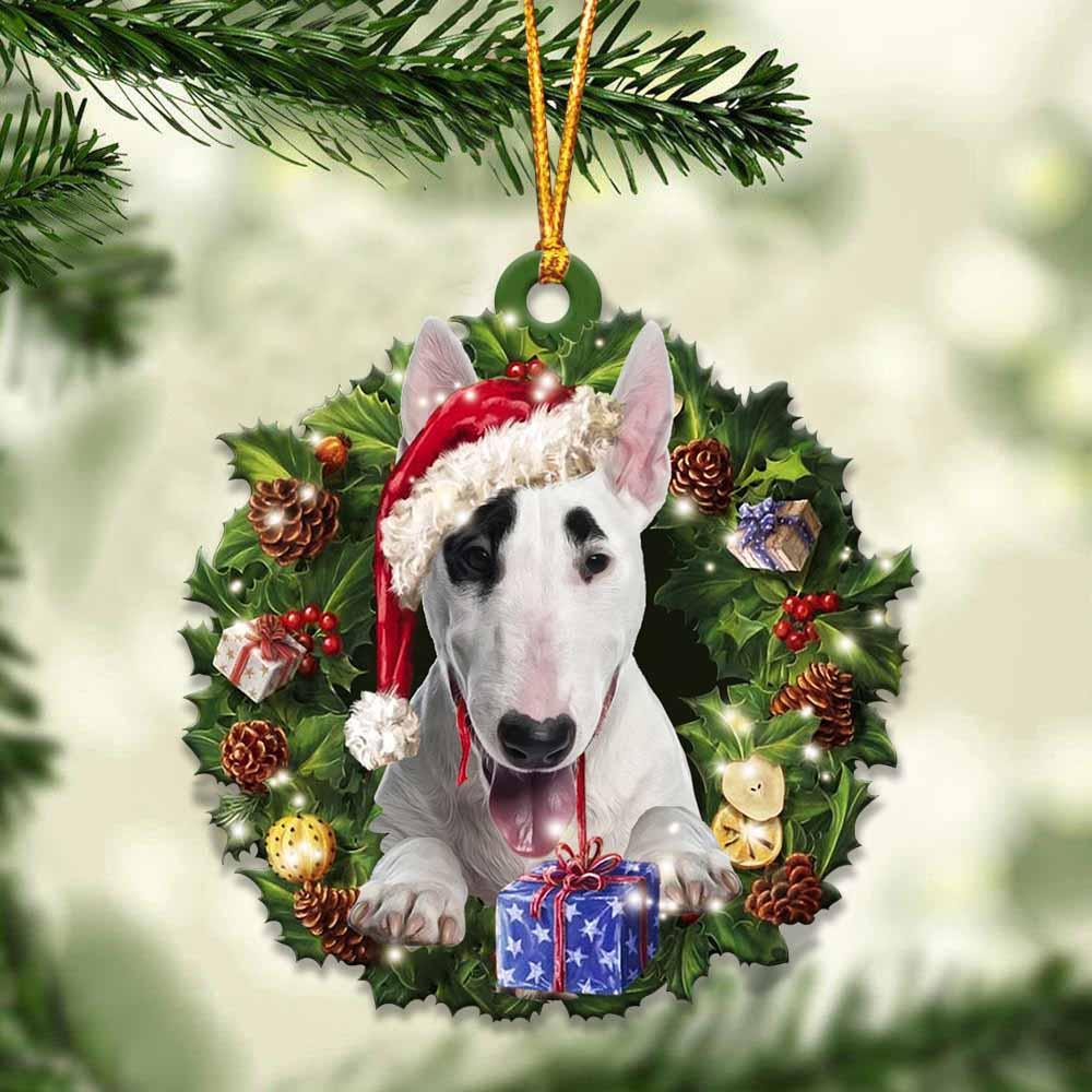Bull Terrier And Christmas Gift For Her Gift For Him Gift For Bull Terrier Lover Ornament