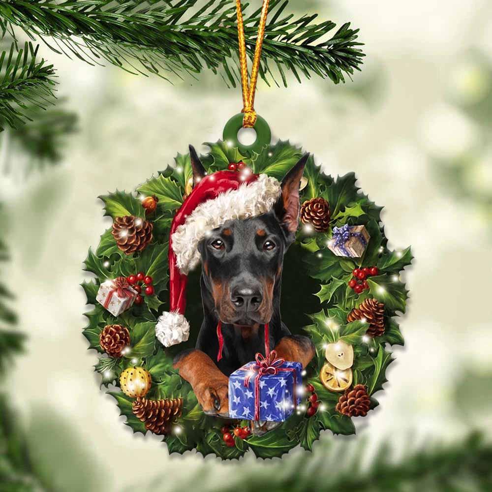 Dobermann And Christmas Gift For Her Gift For Him Gift For Dobermann Lover Ornament