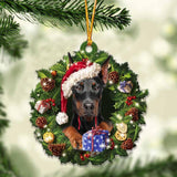 Dobermann and Christmas gift for her gift for him gift for Dobermann lover ornament, Christmas Ornament