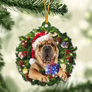 Shar Pei and Christmas gift for her gift for him gift for Shar Pei lover ornament, Christmas Ornament