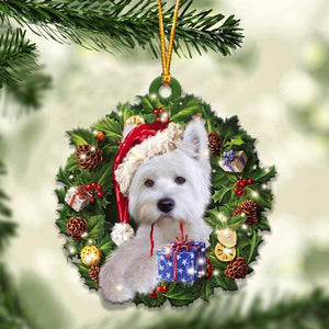 Westie and Christmas gift for her gift for him gift for Wesite lover ornament, Christmas Ornament