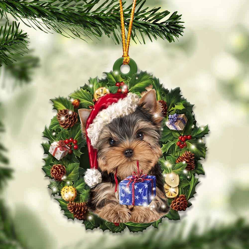 Yorkshire Terrier and Christmas gift for her gift for him gift for Yorkshire Terrier lover ornament, Christmas Ornament