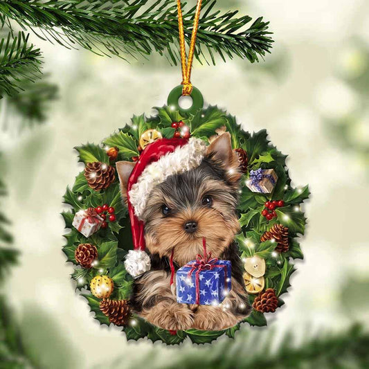 Yorkshire Terrier And Christmas Gift For Her Gift For Him Gift For Yorkshire Terrier Lover Ornament