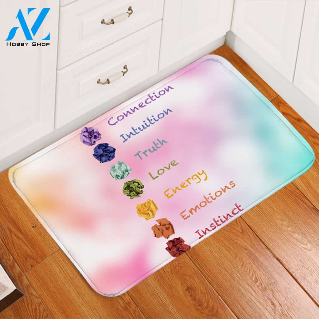 7 Chakras Pink Door Mat