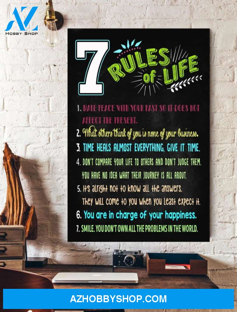 7 Rules Of Life Canvas Wall Art Unique Gifts