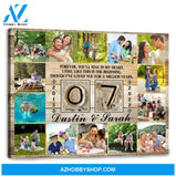 7 Year Wedding Anniversary Gift Personalized Love Canvas