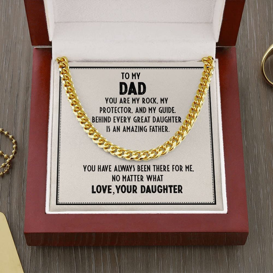 To My Dad Necklace From Daughter I Love You To My Daddy Gift Father Necklace Dad Gift from Son Cuban Chain Necklace